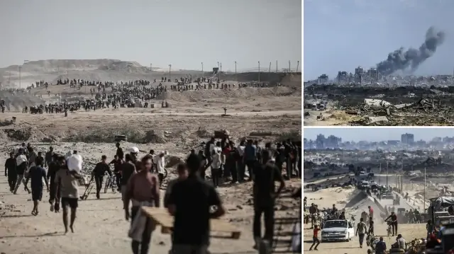 israilin saldirilarindan kacan filistinlilerin kuzeyden guneye gocu devam ediyor LtB8qAA4